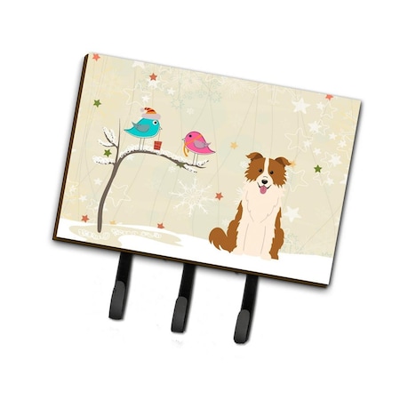 Jensendistributionservices Christmas Presents Between Friends Border Collie Red & White Leash or Key Holder MI1707725